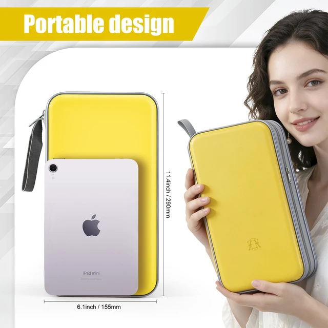 Alt view image 5 of 7 - CD Case, 96 Capacity Hard Plastic Organizer Wallet for Car | CD DVD Holder, Portable Hand Strap, Zipper Closure, Anti-Slip Scratch-Resistant Sleeves, Disc Storage, for Home Office Travel