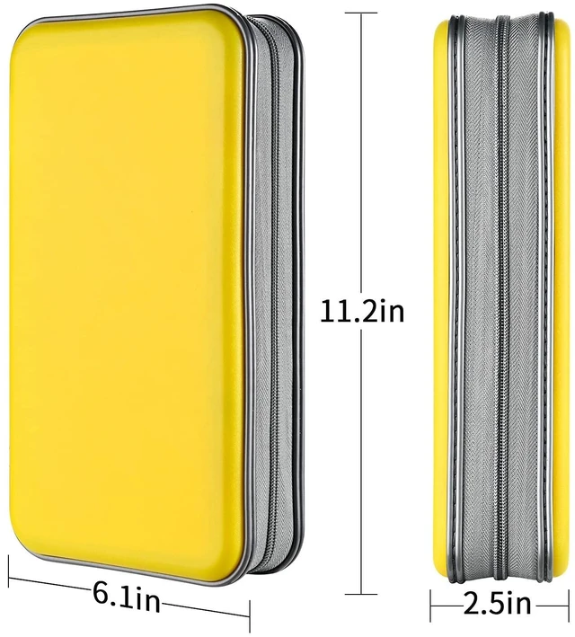 Alt view image 7 of 7 - DVD Case, 96 Capacity Hard Plastic CD Holder Storage for Car Home | CD Case, Hand Strap, Zipper Closure, Scratch-Resistant Sleeves, DVD Storage for Music Blu-Ray Game Disc for Travel Office