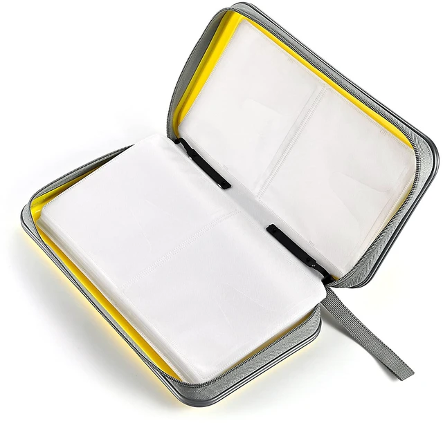 Alt view image 4 of 7 - DVD Case, 96 Capacity Hard Plastic CD Holder Storage for Car Home | CD Case, Hand Strap, Zipper Closure, Scratch-Resistant Sleeves, DVD Storage for Music Blu-Ray Game Disc for Travel Office