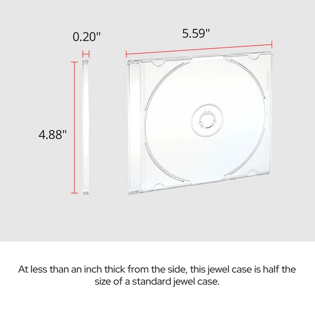Alt view image 2 of 2 - CD DVD Blu-Ray Clear Slim Jewel Cases, 5.2 mm 25 Pack