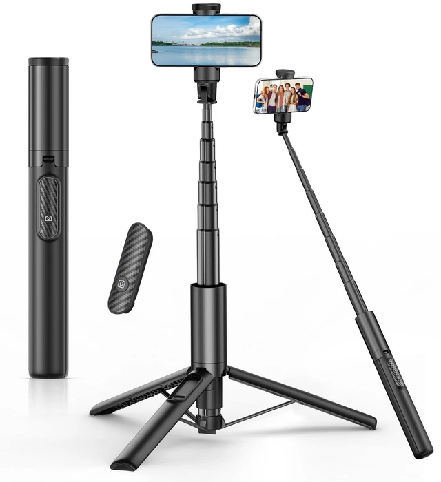 Main image of 67" Aluminum Phone Tripod Selfie Stick with Remote,Lightweight Travel Stand | Universal Holder Fits 4"-7" inch Phones360°Rotatable Portable Smartphone Tripod Rechargeable for iPhone/Android