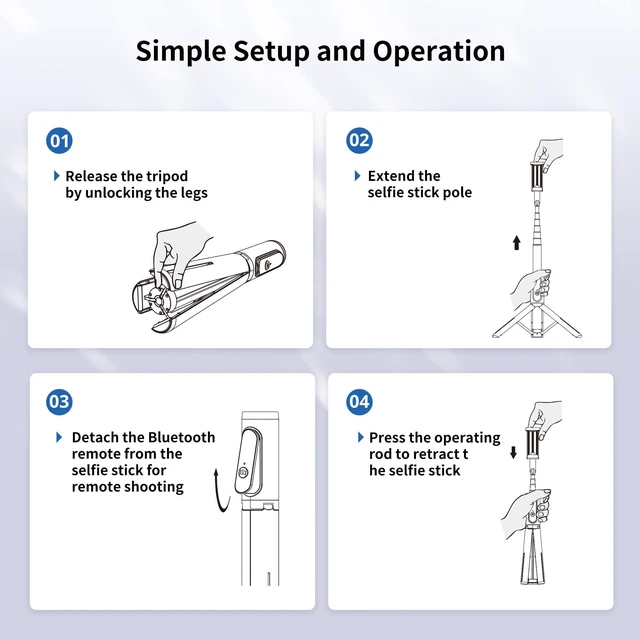Alt view image 7 of 7 - Selfie Stick Tripod, 3-in-1 Extendable Aluminum Phone Tripod with Detachable Bluetooth Remote, Compatible with iPhone 17/16/15/14/13/12/11/11 Pro/XS Max/XR and Samsung Smartphones, Red