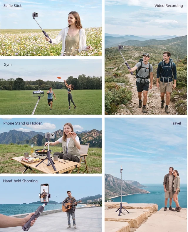 Alt view image 7 of 7 - Tripod for iPhone, Selfie Stick with Remote, Stable & Durable Phone Tripod | Portable Travel Cell Phone Stand, Extendable All-in-1 Tripod for Video Recording Compatible with iPhone Android