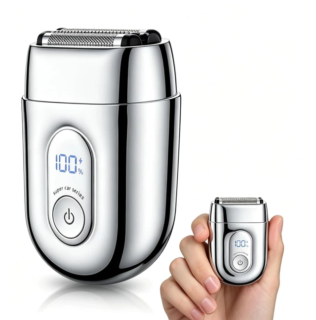 Main image of Electric Foil Shaver for Men Mini Travel Razor Portable | IPX7 Waterproof Wet/Dry 90Min Runtime LED Display USB-C Fast Charging Travel Lock 2 Speeds Dual Floating Blades Gift for Men