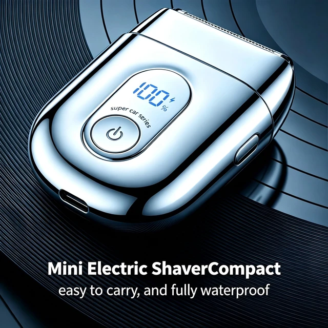 Alt view image 3 of 6 - Electric Foil Shaver for Men Mini Travel Razor Portable | IPX7 Waterproof Wet/Dry 90Min Runtime LED Display USB-C Fast Charging Travel Lock 2 Speeds Dual Floating Blades Gift for Men