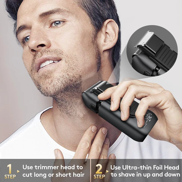 Alt view image 2 of 7 - Foil Shaver for Men, Electric Razor with Smooth Close Shaving | 150-Min Runtime, Wet Dry Electric Shaver for Men with IPX6 Waterproof, LED Display, Type-C Charging and Travel Lock