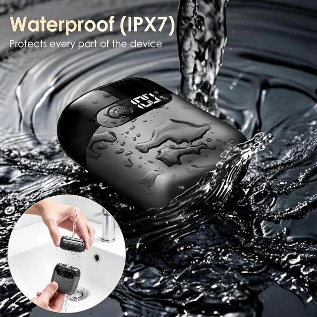 Alt view image 5 of 7 - Electric Razor for Men, Foil Shaver and Beard Trimmer -Graphite Black | Dry & Wet, LED Battery Display, USB-C Fast Charging, IPX7 Waterproof Portable Travel Shaver