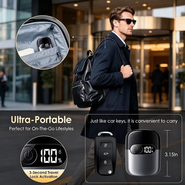 Alt view image 6 of 7 - Electric Razor for Men, Foil Shaver and Beard Trimmer -Graphite Black | Dry & Wet, LED Battery Display, USB-C Fast Charging, IPX7 Waterproof Portable Travel Shaver