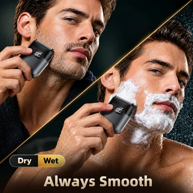 Alt view image 7 of 7 - Electric Razor for Men, Foil Shaver and Beard Trimmer -Graphite Black | Dry & Wet, LED Battery Display, USB-C Fast Charging, IPX7 Waterproof Portable Travel Shaver