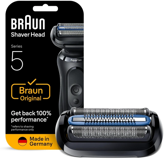 Main image of Series 5 Electric Shaver Replacement Head, Easily Attach Your Shaver Head for a Shave as efficient as Day one, Compatible with New Generation Series 5 Shavers, 54B, Black