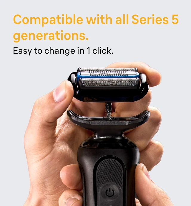 Alt view image 3 of 7 - Series 5 Electric Shaver Replacement Head, Easily Attach Your Shaver Head for a Shave as efficient as Day one, Compatible with New Generation Series 5 Shavers, 54B, Black