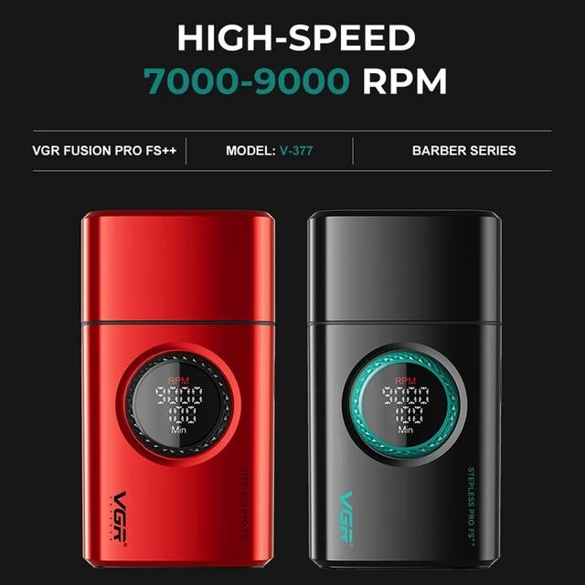 Alt view image 2 of 7 - 377 Double Foil Shaver for Bald Men with 9000 RPM 21-Speed, Red | 21 Speed; 1400mAh battery; 100min/10min runtime; titanium foils; hypoallergenic foils; blade protector/protective cap