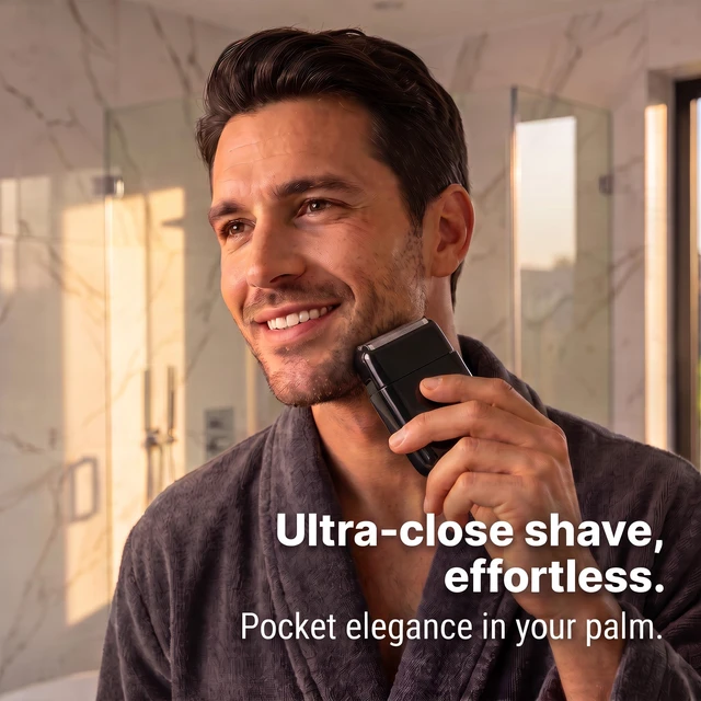 Alt view image 4 of 7 - ForgeBlade Electric Foil Face Shaver-Portable Mens Groomer, Black | Facial Hair Shaver, Solid Metal Body, 3 Floating Head, USB-C Rechargeable Razor, Waterproof, Cordless, Battery Powered