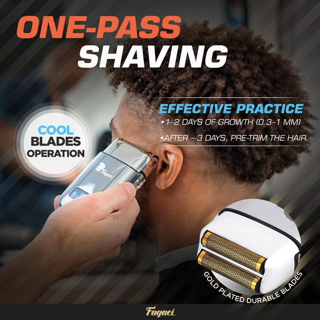 Alt view image 3 of 7 - Foil Shaver for Men, 5 Speed Cordless Barber Ultra Close Foil Razor | Silver double-foil shaver with 5 speed settings for a close, irritation-free shave on face and neck. LCD display, cordless.