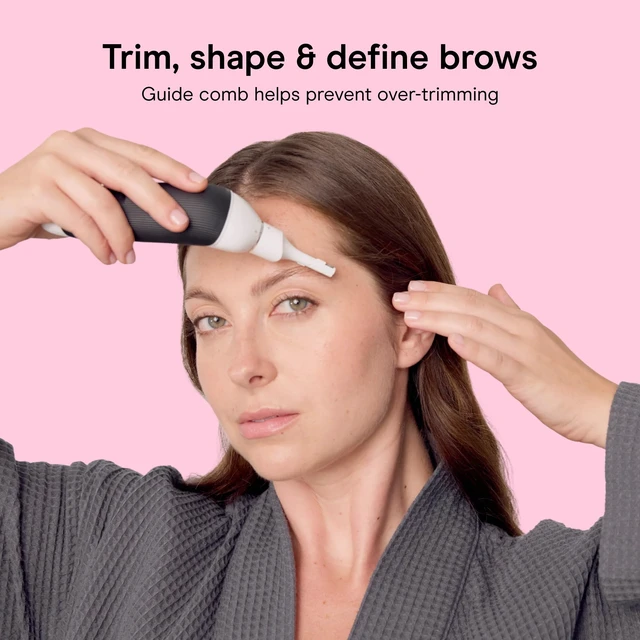 Alt view image 3 of 7 - Girlbomb Body & Face Shaver for Women, Cordless, 75-Minute Runtime | Dual-blade design for body and facial hair removal for women, complete with a dual-blade trimmer and guide comb