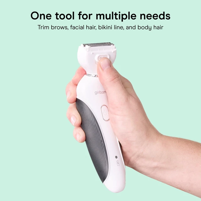 Alt view image 6 of 7 - Girlbomb Body & Face Shaver for Women, Cordless, 75-Minute Runtime | Dual-blade design for body and facial hair removal for women, complete with a dual-blade trimmer and guide comb