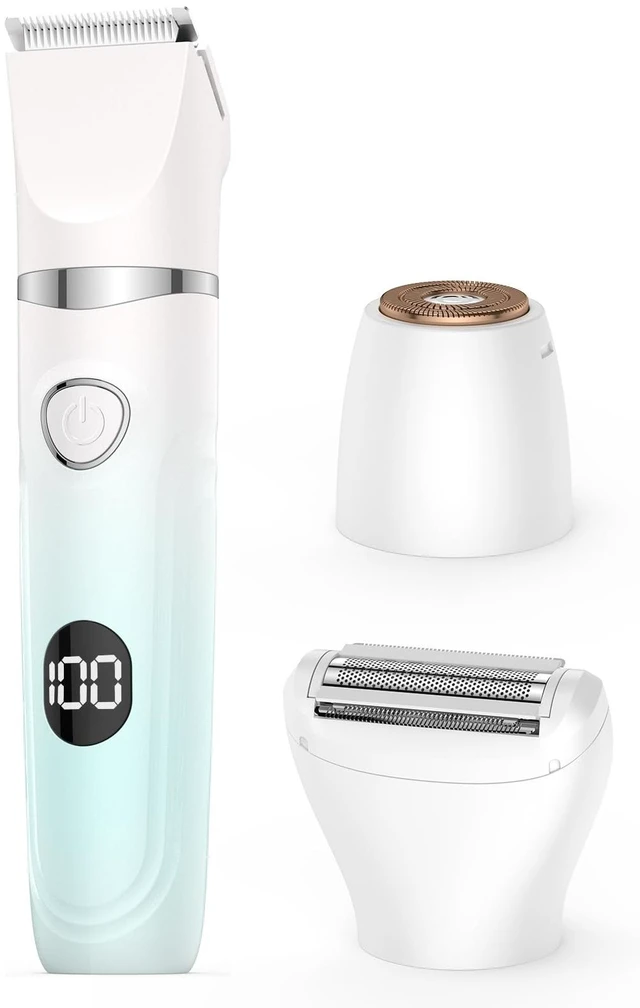 Main image of Trimmer for Women,3-in-1 Electric Shaver for Women,Rechargeable Painless Pubic&Facial Razor for Sensitive Skin,Lip,Arms,Legs with LED Display cr