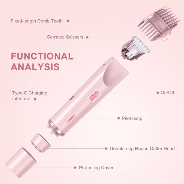 Alt view image 4 of 7 - Valentines Day Gifts for Her 2 in 1 Electric Glow Shaver, Portable Bikini Trimmer for Women, Dual Head Rechargeable Electric Razor, IPX7 Waterproof Wet & Dry Use Legs Body Pubic Hair Trimmer for Men