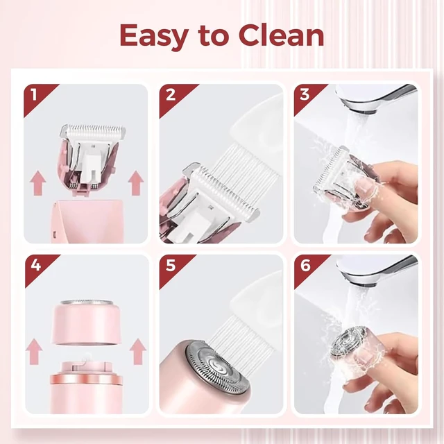 Alt view image 6 of 7 - Valentines Day Gifts for Her 2 in 1 Electric Glow Shaver, Portable Bikini Trimmer for Women, Dual Head Rechargeable Electric Razor, IPX7 Waterproof Wet & Dry Use Legs Body Pubic Hair Trimmer for Men
