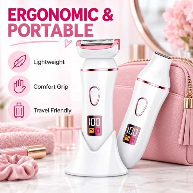 Alt view image 7 of 7 - Bikini Trimmer for Women, Electric Razor for Women with Replaceable Trimming Head, IPX7 Waterproof Wet & Dry Electric Shaver, USB Rechargeable Body Hair Trimmer for Bikini, Face, Legs & Underarms