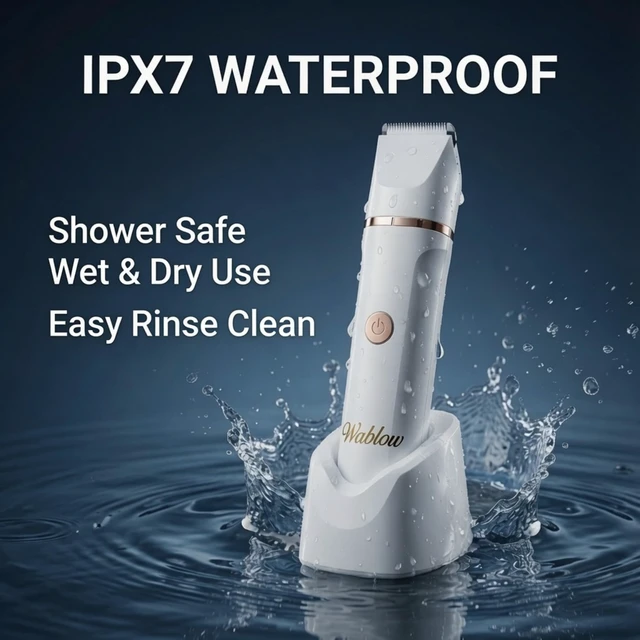 Alt view image 3 of 7 - 5-in-1 Electric Bikini Trimmer for Women IPX7 Waterproof Shaver, Cordless Body & Facial Razors for Women, Ceramic Blades, Painless Hair Removal, Charging Base USB-C Rechargeable