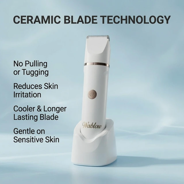Alt view image 4 of 7 - 5-in-1 Electric Bikini Trimmer for Women IPX7 Waterproof Shaver, Cordless Body & Facial Razors for Women, Ceramic Blades, Painless Hair Removal, Charging Base USB-C Rechargeable