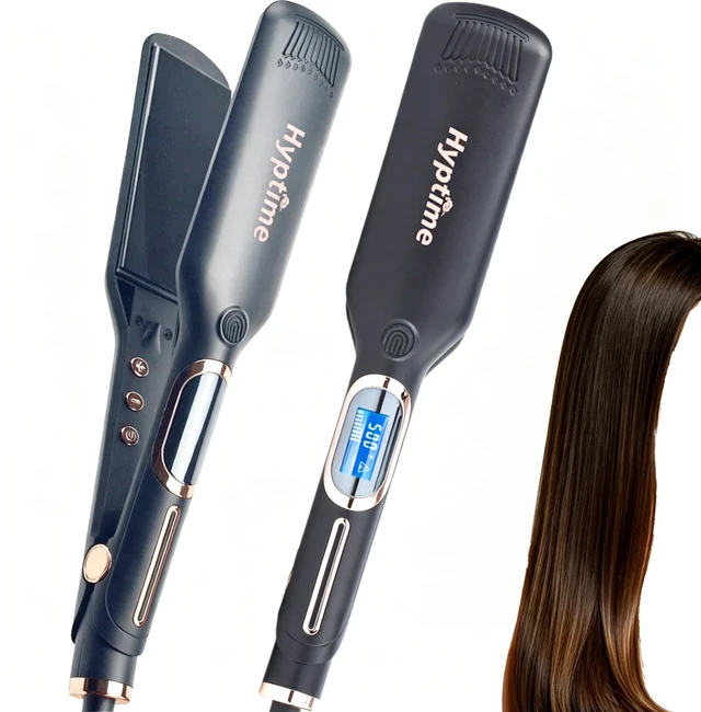 Main image of 2 Inch Titanium Ceramic Flat Iron, LCD Temp Control 150-500°F, Fast Heating Dual Voltage Hair Straightener for Women, Thick Coarse Curly Hair Anti-Frizz Salon Styling Tool