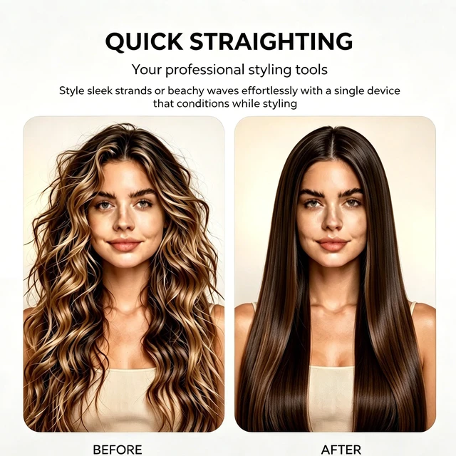 Alt view image 2 of 7 - 2 Inch Titanium Ceramic Flat Iron, LCD Temp Control 150-500°F, Fast Heating Dual Voltage Hair Straightener for Women, Thick Coarse Curly Hair Anti-Frizz Salon Styling Tool