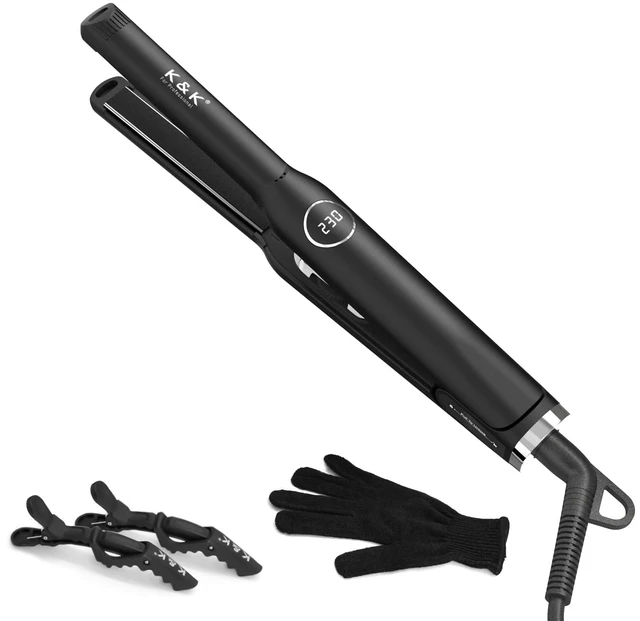 Main image of Mini 1/2" Flat Iron, Tourmaline Titanium Hair Straightener for Short Hair | Smooth & Frizz-Free: Tourmaline titanium plates heat fast and glide smoothly, locking in moisture for a glossy finish