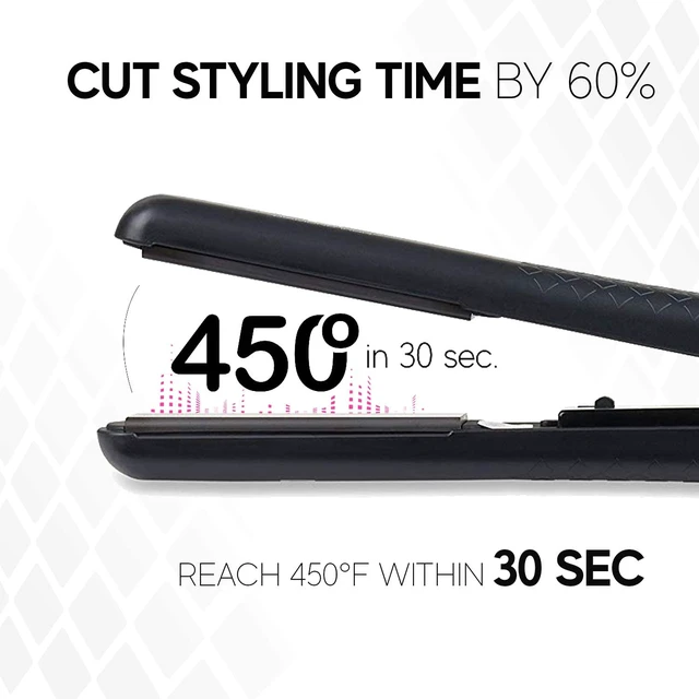 Alt view image 2 of 6 - 1.25 Inch Diamond Ceramic Flat Iron Hair Straightener, Professional Straightener Flat Iron with Anti-Static Ionic Plates