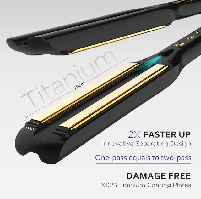 Alt view image 2 of 7 - Hair Straightener, 0.5Titanium Flat Iron-2x Higher Efficiency, Straightener Flat Iron with Heat Resistant Silicone Mat, 10 Million Negative lons Hair Care, Dual Voltage & LCD Display