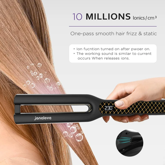 Alt view image 3 of 7 - Hair Straightener, 0.5Titanium Flat Iron-2x Higher Efficiency, Straightener Flat Iron with Heat Resistant Silicone Mat, 10 Million Negative lons Hair Care, Dual Voltage & LCD Display