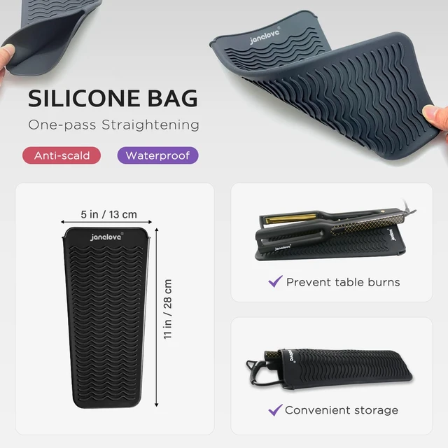 Alt view image 5 of 7 - Hair Straightener, 0.5Titanium Flat Iron-2x Higher Efficiency, Straightener Flat Iron with Heat Resistant Silicone Mat, 10 Million Negative lons Hair Care, Dual Voltage & LCD Display