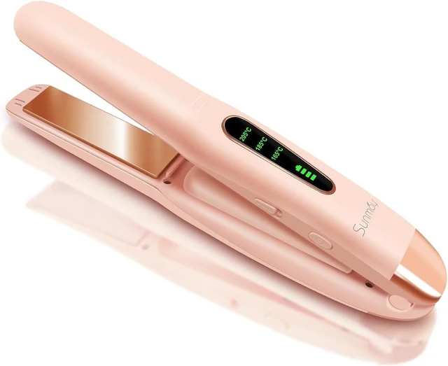 Main image of Cordless Hair Straightener, Titanium Portable Straightener for Travel, Dual Voltage Cordless Flat Iron Hair Straightener 2 in 1 with Comb & Clip for Women, Heat-up in Seconds, USB-C Fast Charge
