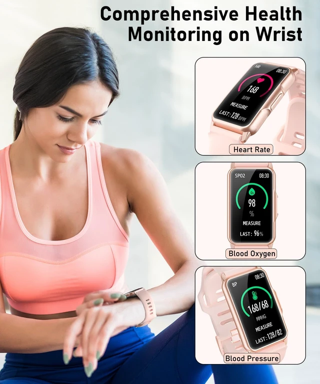 Alt view image 3 of 7 - Smart Watch Fitness Tracker with 24/7 Heart Rate, Blood Oxygen Blood Pressure Monitor Sleep Tracker 120 Sports Modes Activity Trackers Step Calorie Counter IP68 Waterproof for Andriod iPhone Women Men