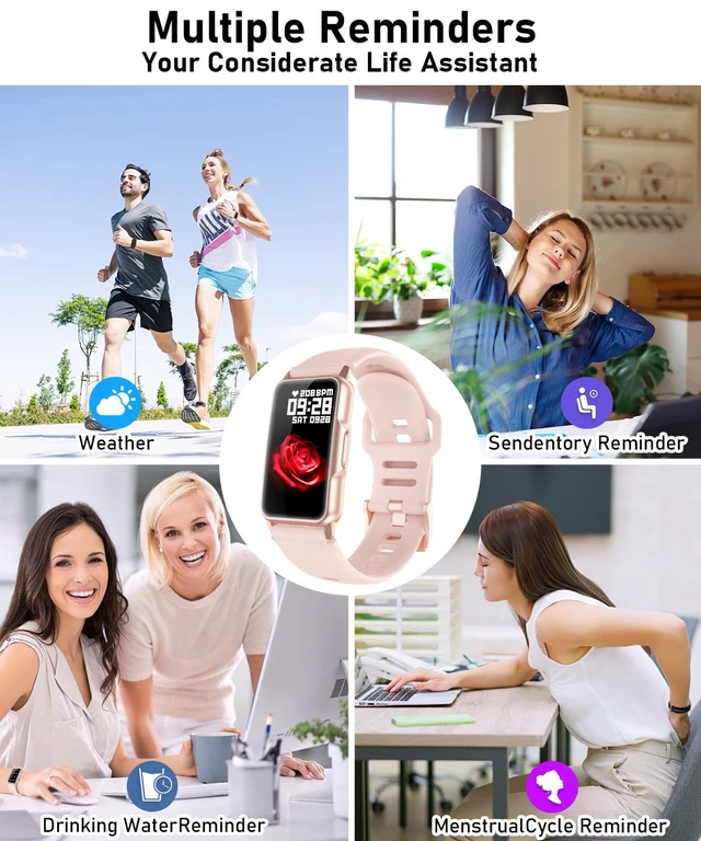 Alt view image 6 of 7 - Smart Watch Fitness Tracker with 24/7 Heart Rate, Blood Oxygen Blood Pressure Monitor Sleep Tracker 120 Sports Modes Activity Trackers Step Calorie Counter IP68 Waterproof for Andriod iPhone Women Men
