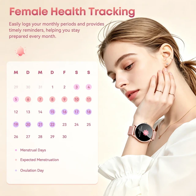 Alt view image 4 of 7 - Smart Watch for Women, Fitness Trackers with Calls&Answer, Womens Watch 1.27'' Fitness Watches with Heart Rate/Sleep/SpO2 Monitor/100+ Sports Model, Smartwatch for iPhone/Samsung/Android Rose Gold
