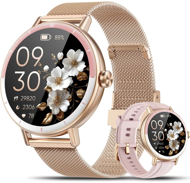 Main image of Smart Watches for Women Android/iPhone, Fitness Tracker with Calling&Answer | 100+ Sport Modes, IP68 Waterproof, AI Voice, Heart Rate & SpO2 Monitor, Step Counter, Sleep Tracker, Two Changeable Bands