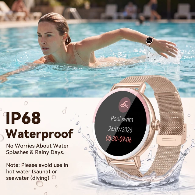 Alt view image 5 of 7 - Smart Watches for Women Android/iPhone, Fitness Tracker with Calling&Answer | 100+ Sport Modes, IP68 Waterproof, AI Voice, Heart Rate & SpO2 Monitor, Step Counter, Sleep Tracker, Two Changeable Bands