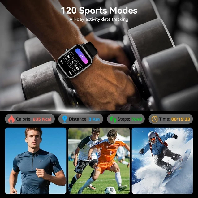 Alt view image 5 of 7 - Smart Watch for Men Women, 1.83" HD Touchscreen Fitness Tracker, Smartwatch with Bluetooth Calling, 130+ Sports Modes, Heart Rate Sleep Step Monitor, IP68 Waterproof Pedometer for iPhone & Android