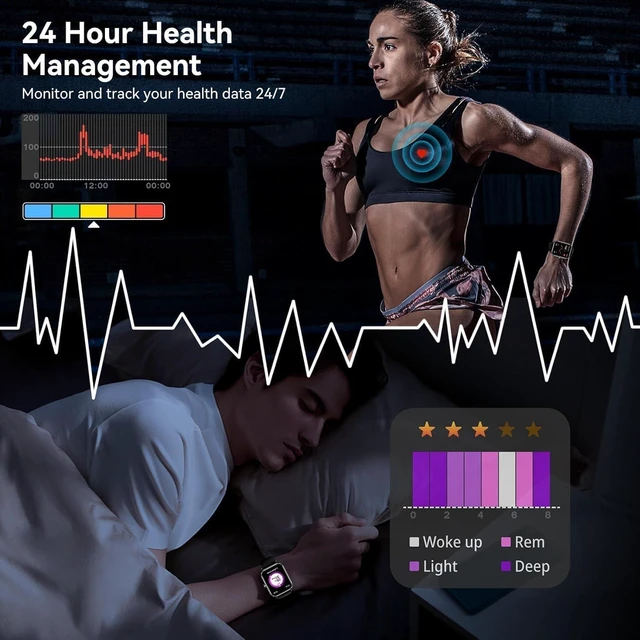 Alt view image 6 of 7 - Smart Watch for Men Women, 1.83" HD Touchscreen Fitness Tracker, Smartwatch with Bluetooth Calling, 130+ Sports Modes, Heart Rate Sleep Step Monitor, IP68 Waterproof Pedometer for iPhone & Android