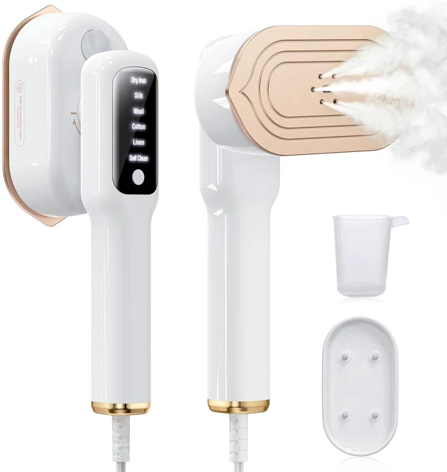 Main image of 2026 Travel Steamer for Clothes, 2-in-1 Portable Steamer for Clothes, Handheld Garment Steamer and Iron, 1200W with LED Display, 15s Heat-Up, Ceramic Soleplate, Self-Cleaning, 120V