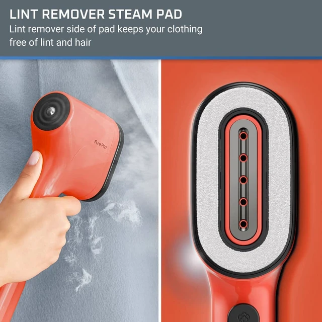 Alt view image 5 of 7 - PurePop Handheld Steamer for Clothes 1.5 Lbs 15 Second Heatup, 2.3 Oz Capacity 1150 Watts Portable, Ironing, Fabric Steamer, Garment Vacation Essentials, Travel Must Have Red DR2022 DR2022U1