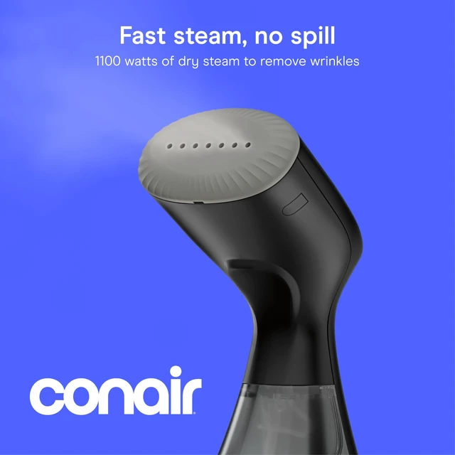 Alt view image 2 of 7 - Handheld Steamer for Clothes & Household Fabrics, 1100W, Black | Travel steamer with 30-second heat up, 10-minute runtime, and an 8-foot cord, versatile handheld steamer for wrinkle removal