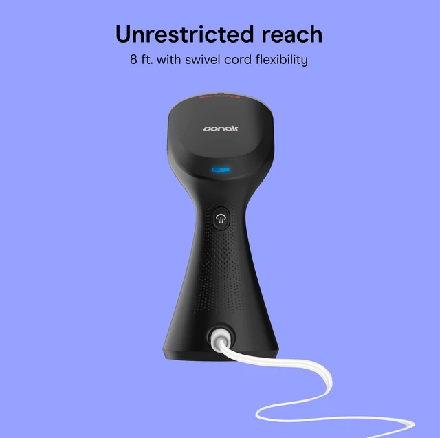 Alt view image 6 of 7 - Handheld Steamer for Clothes & Household Fabrics, 1100W, Black | Travel steamer with 30-second heat up, 10-minute runtime, and an 8-foot cord, versatile handheld steamer for wrinkle removal