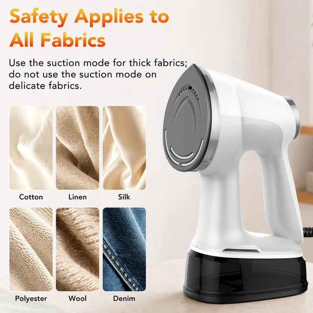 Alt view image 6 of 7 - Handheld Garment Steamer for Clothes, 4200Pa Powerful Suction, Strong Penetrating Steam,3X Wrinkle Removal, 400ml Tank,2 in1 Steamer & Iron,1200W Portable Steamer for Business Travel and Home,110-120V
