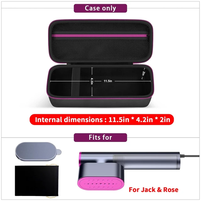 Alt view image 2 of 7 - Steamer Case Compatible with Jack & Rose/for FEPPO/for Nesugar/for Kssvzz Portable Steamers, Handheld Iron Carrying Storage Bag Organizer with Mesh Pocket for Accessories-Black(Box Only)