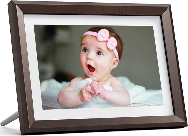 Main image of Digital Picture Frame WiFi 10 inch IPS Touch Screen Digital Photo Frame Display, 32GB Storage, Auto-Rotate, Share Photos via App, Email, Cloud, Classic 10 Brown
