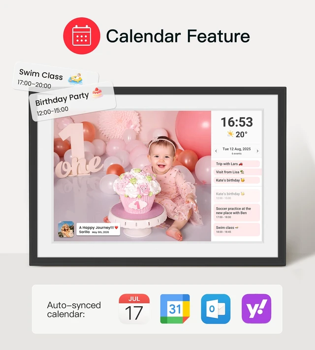 Alt view image 6 of 7 - Frameo Digital Picture Frame, 10.1'' Digital Photo Frame WiFi, 32GB Memory | 1280x800 IPS Touch Screen, Send Photos/Videos from Your Phone Anywhere, Photo Gifts for Parents and Grandparents