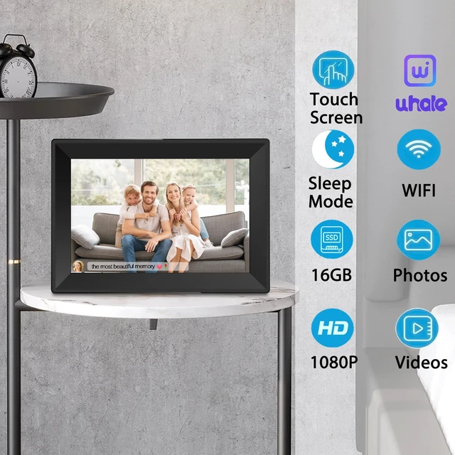 Alt view image 3 of 6 - Smart WiFi Digital Picture Frame 10Inch Touchscreen Digital Photo Frame | digital frame Built-in 16GB Memory,Auto-Rotate Easy Setup to Share Photos or Videos via Uhale APP-Gifts for elders and friend
